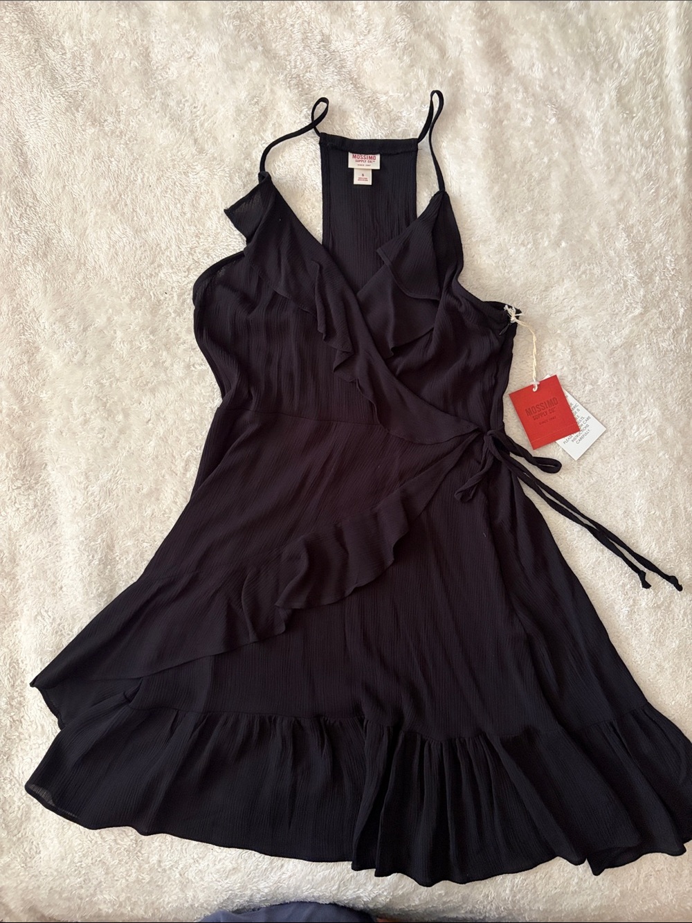 Mossimo Supply Co. Black Ruffle Wrap Mini Dress